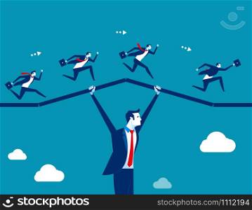 Support business. Teamwork running to success. Concept business vector illustration.