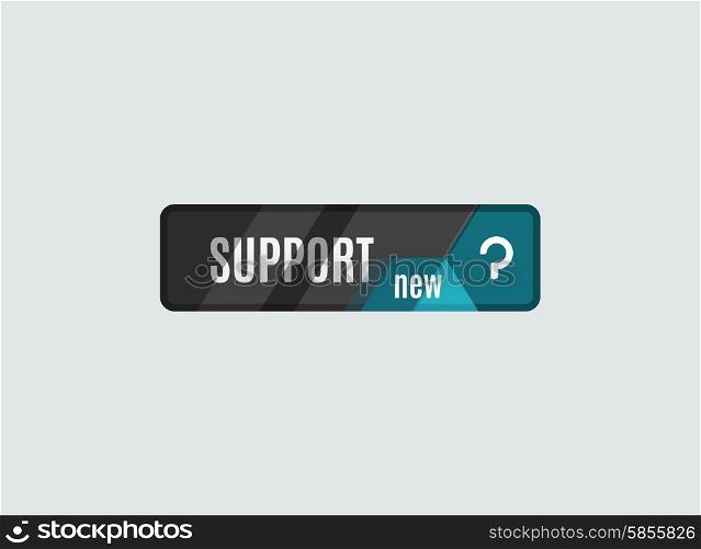 Support button, futuristic hi-tech UI design. Website, mobile applications icon, online design, business, gui or ui