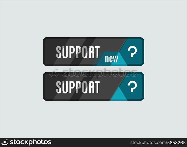 Support button, futuristic hi-tech UI design. Website, mobile applications icon, online design, business, gui or ui