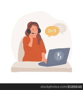 Support call line isolated cartoon vector illustration. 24 hour support line for parents, call center, children with disabilities, parent training and information program vector cartoon.. Support call line isolated cartoon vector illustration.