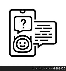support chat bot line icon vector. support chat bot sign. isolated contour symbol black illustration. support chat bot line icon vector illustration