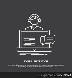support, chat, customer, service, help Icon. Line vector symbol for UI and UX, website or mobile application