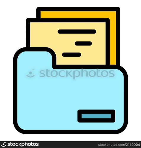 Support files icon. Outline support files vector icon color flat isolated. Support files icon color outline vector