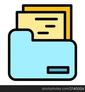 Support files icon. Outline support files vector icon color flat isolated. Support files icon color outline vector