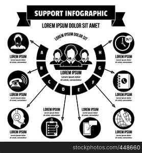 Support infographic banner concept. Simple illustration of support infographic vector poster concept for web. Support infographic concept, simple style