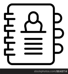 Support notebook icon outline vector. Customer chat. Help tech. Support notebook icon outline vector. Customer chat