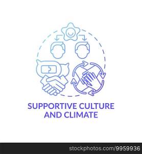 Supportive culture and climate concept icon. Co-design idea thin line illustration. Increasing productivity and efficiency. Enhancing workforce retention. Vector isolated outline RGB color drawing. Supportive culture and climate concept icon