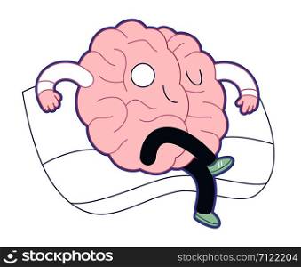 Supremacy - haughty satisfied brain sitting on the sofa flat cartoon vector illustration. A part of the Brain collection.. Supremacy, brain collection
