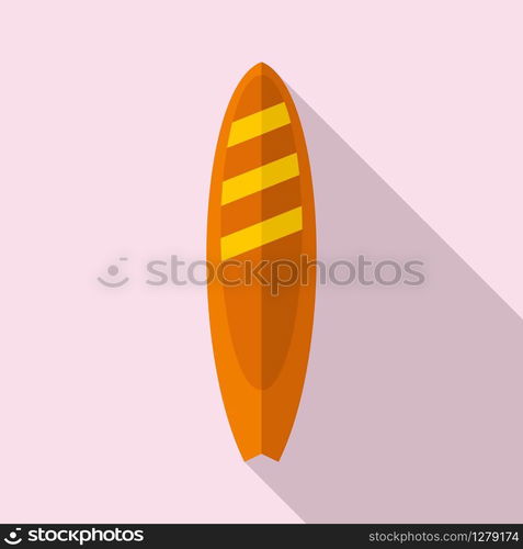 Surf board icon. Flat illustration of surf board vector icon for web design. Surf board icon, flat style