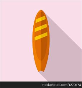 Surf board icon. Flat illustration of surf board vector icon for web design. Surf board icon, flat style