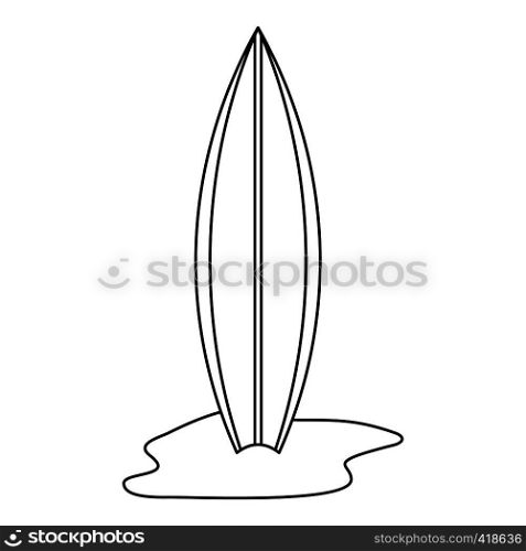 Surf board icon. Outline illustration of surf board vector icon for web. Surf board icon, outline style