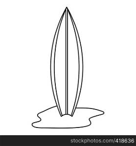 Surf board icon. Outline illustration of surf board vector icon for web. Surf board icon, outline style
