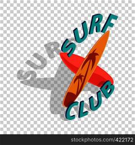 Surf club isometric icon 3d on a transparent background vector illustration. Surf club isometric icon