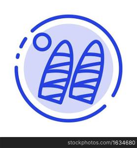 Surf, Surfing, Water, Sports Blue Dotted Line Line Icon