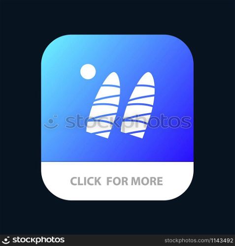 Surf, Surfing, Water, Sports Mobile App Button. Android and IOS Glyph Version
