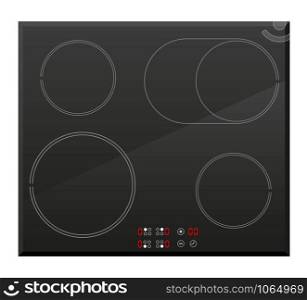 surface for electric inductive stove vector illustration isolated on white background