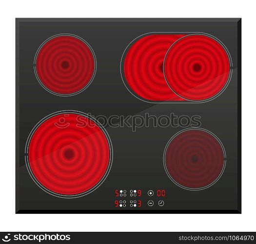 surface for electric inductive stove vector illustration isolated on white background