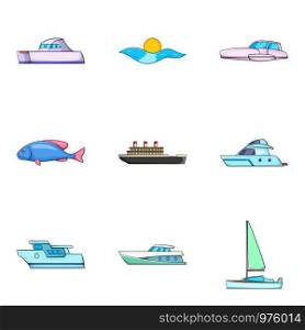 Surface icons set. Cartoon set of 9 surface vector icons for web isolated on white background. Surface icons set, cartoon style