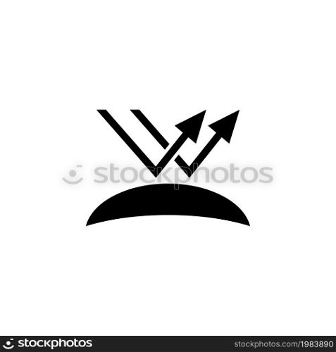 Surface Reflection, Contact Lens UV Resistance. Flat Vector Icon illustration. Simple black symbol on white background. UV Surface Reflection Lens sign design template for web and mobile UI element. Surface Reflection, Contact Lens UV Resistance Flat Vector Icon