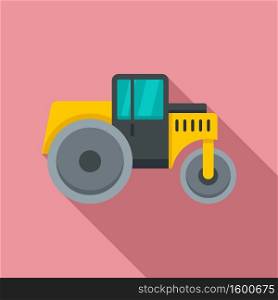 Surface road roller icon. Flat illustration of surface road roller vector icon for web design. Surface road roller icon, flat style