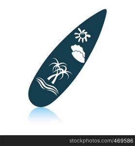 Surfboard icon. Shadow reflection design. Vector illustration.