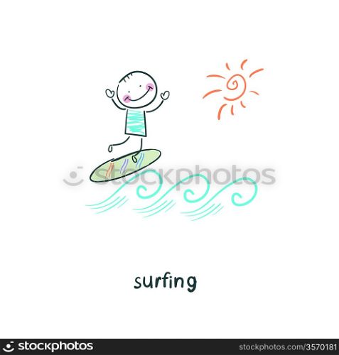 Surfer. Illustration.