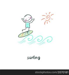 Surfer. Illustration.