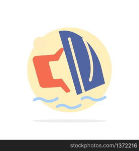 Surfer, Surfing, Water, Wind, Sport Abstract Circle Background Flat color Icon