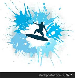 Surfing grunge vector image