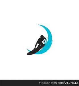 surfing logo vector , illustration design template.