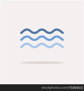Surge. Color icon with shadow. Weather glyph vector illustration