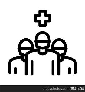 surgeon and nurses icon vector. surgeon and nurses sign. isolated contour symbol illustration. surgeon and nurses icon vector outline illustration