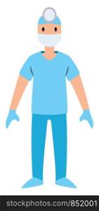 Surgeon character vector illustration on a white background