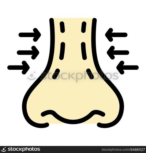 Surgeon rhinoplasty icon outline vector. Nose face. Anatomy woman color flat. Surgeon rhinoplasty icon vector flat