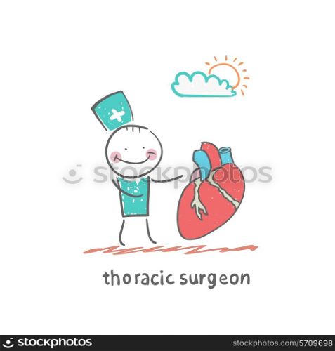 Surgeons. Fun cartoon style illustration. The situation of life.
