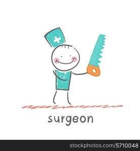 Surgeons. Fun cartoon style illustration. The situation of life.