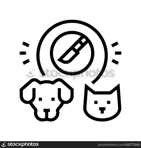 surgery domestic pets line icon vector. surgery domestic pets sign. isolated contour symbol black illustration. surgery domestic pets line icon vector illustration