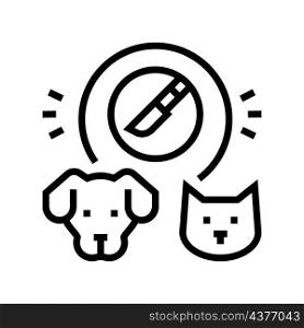surgery domestic pets line icon vector. surgery domestic pets sign. isolated contour symbol black illustration. surgery domestic pets line icon vector illustration