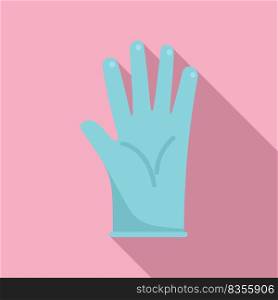 Surgery glove icon flat vector. Surgical latex. Plastic clean. Surgery glove icon flat vector. Surgical latex