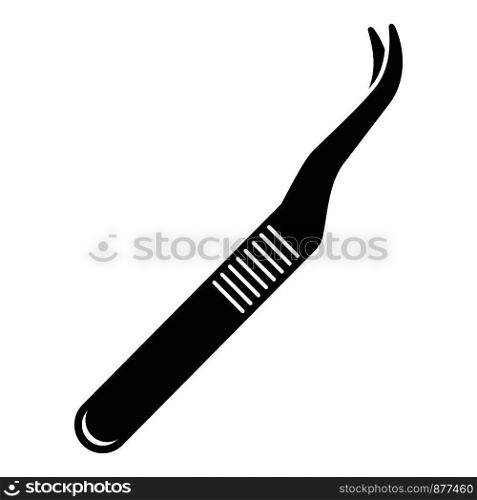 Surgery tweezers icon. Simple illustration of surgery tweezers vector icon for web design isolated on white background. Surgery tweezers icon, simple style