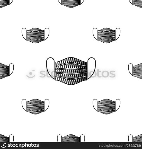 Surgical Mask Icon Seamless Pattern, Medical, Dentist, Surgeon Face, Mask, Liquid Droplets And Aerosols Preventive Mask Vector Art Illustration