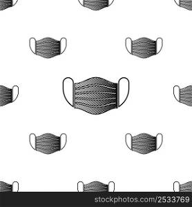Surgical Mask Icon Seamless Pattern, Medical, Dentist, Surgeon Face, Mask, Liquid Droplets And Aerosols Preventive Mask Vector Art Illustration