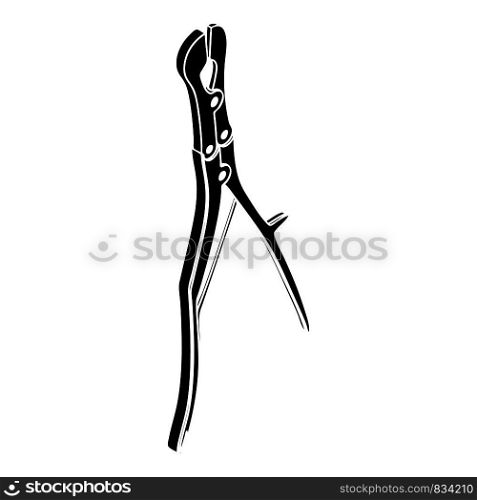 Surgical pliers icon. Simple illustration of surgical pliers vector icon for web design isolated on white background. Surgical pliers icon, simple style