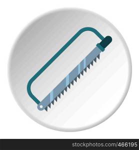 Surgical saw icon in flat circle isolated on white background vector illustration for web. Surgical saw icon circle