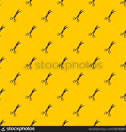 Surgical scissors pattern seamless vector repeat geometric yellow for any design. Surgical scissors pattern vector