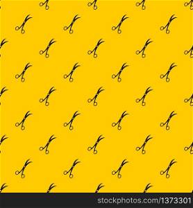 Surgical scissors pattern seamless vector repeat geometric yellow for any design. Surgical scissors pattern vector