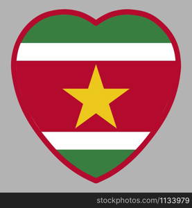 Suriname Flag In Heart Shape Vector illustration eps 10.. Suriname Flag In Heart Shape Vector illustration eps 10