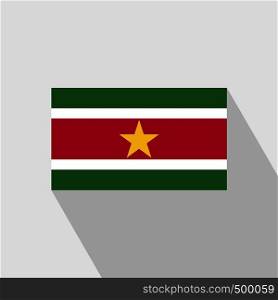 Suriname flag Long Shadow design vector
