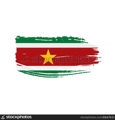 Suriname flag, vector illustration. Suriname flag, vector illustration on a white background