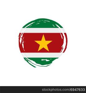 Suriname flag, vector illustration. Suriname flag, vector illustration on a white background